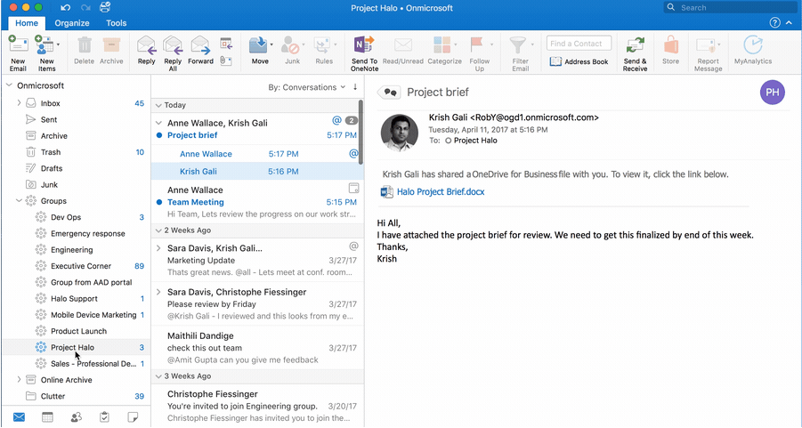 outlook for mac get started